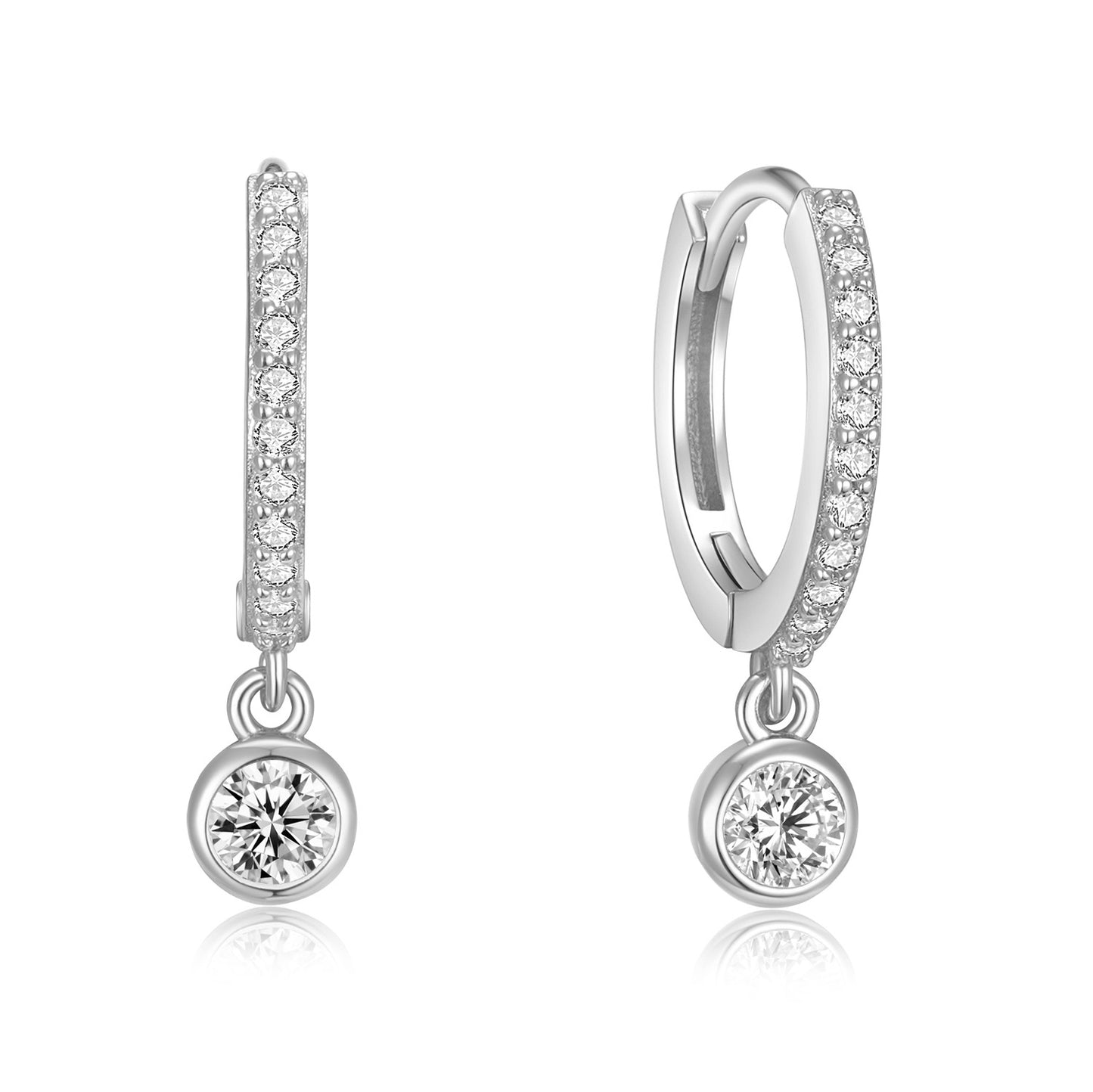 SOPHIA creoles hanging with zirconia 925 silver