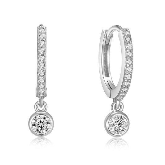 SOPHIA creoles hanging with zirconia 925 silver