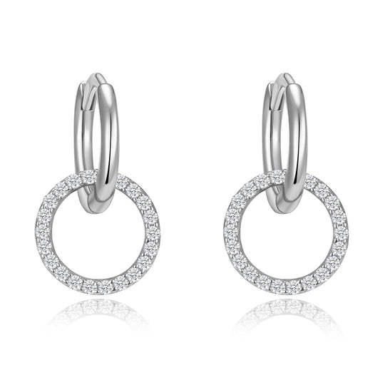 NAOMI hoop earrings set with zirconia 925 silver